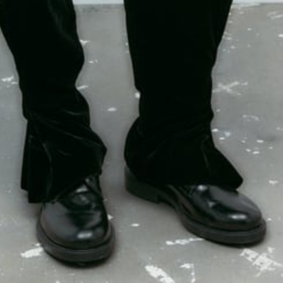 Zara High Waisted Long Velvet Gathered Ankle Trousers L - Picture 2 of 16